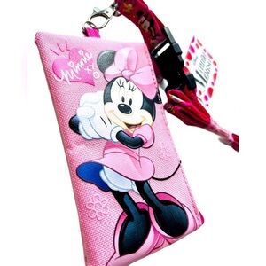 NWT Authorized Minnie Mouse lanyard and zipper coin purse